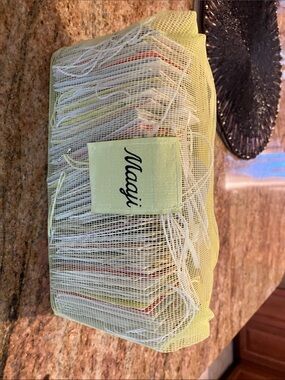Maaji Yellow Mesh Pouch with 100 Assorted Maaji Hang Tags